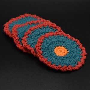 Hand Crafted Crochet Coasters set of four